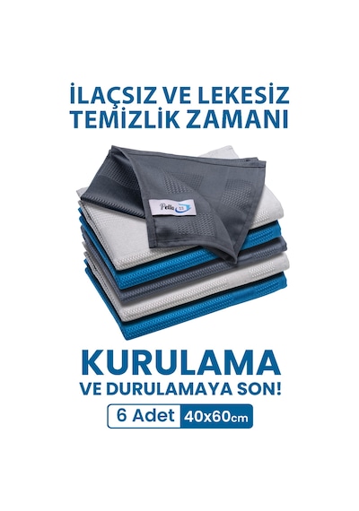 Pella Mikrofiber Temizlik Bezi 6'lı 40 x 60 CM