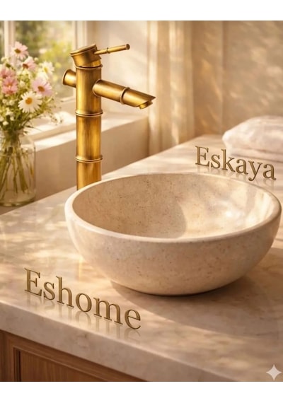 Eshome Lüks Banyo Bataryası Pirinç Gövde Çanak Lavabo Uyumlu Modern Tasarım Musluk Altın - Gold
