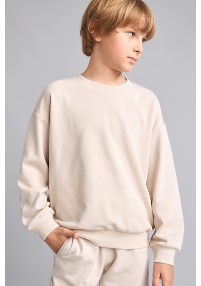 Defacto Oversıze Bisiklet Yaka Bej Sweatshirt Erkek Çocuk H7135a826aubg186 Bej-bg186