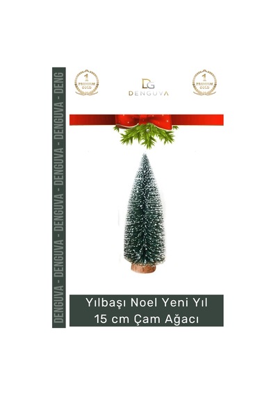 Süsağacı Yılbaşı Masa Üstü Dekoratif Hediyelik Süslemeli Şık Yapay Sedir Ağacı 15cm 1 Adet Standart
