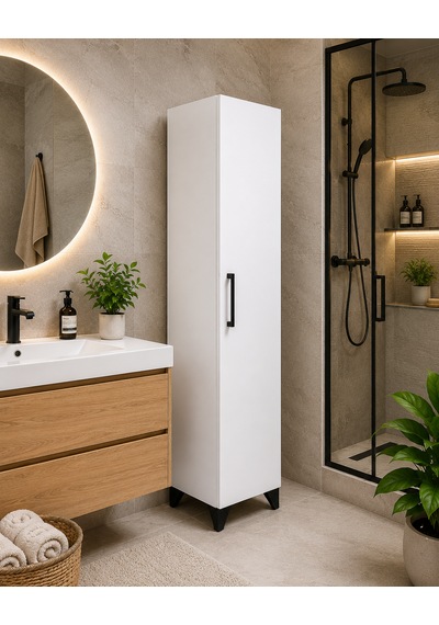 "mdf" Banyo Boy Dolabı, Çok Amaçlı Kiler Dolabı, Erzak Dolabı Beyaz