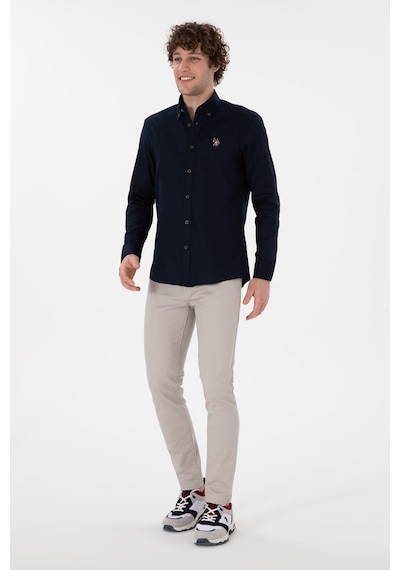U.S. Polo Assn. U.s. Polo Assn. Pamuk Uzun Kol Slim Fit Gömlek 2082904 Siyah