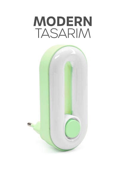 Gece Lambası Halka Tip 2 Mod Sarı-beyaz Işık Tuşlu Koridor Hol Işığı Uyuma Işığı Yeşil K6760 Sari