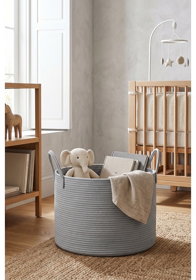 Villadia Home Textile Hasır Sepet Çok Amaçlı Çamaşır Oyuncak Battaniye Kıyafet Depolama Sepeti Dekoratif Organizer 3210sepet