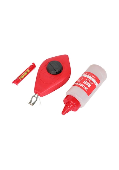 Workpro Wp329019 Çizim İpi Seti 115gr Kırmızı Çizim İpi Boyası + Mini Su Terazisi + 30m Çizim İpi