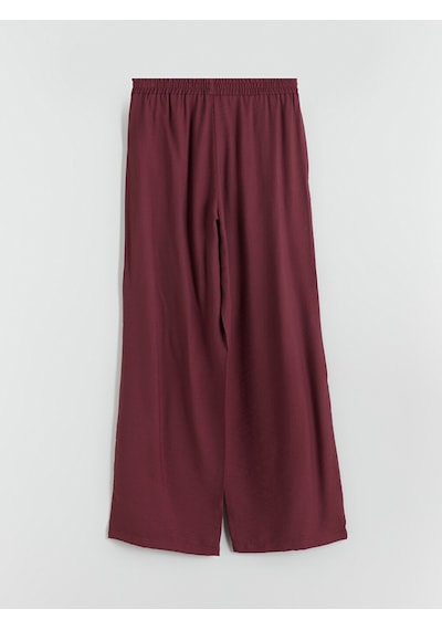Lcw Modest Mürdüm Beli Lastikli Geniş Paça Kadın Pantolon