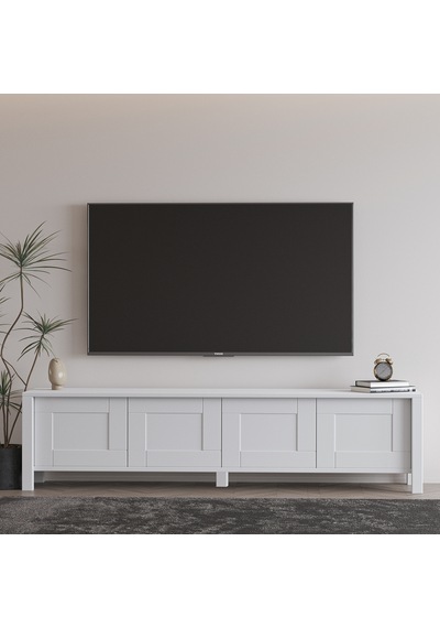 Vachel 4 Kapaklı Modern Tv Sehpası Beyaz
