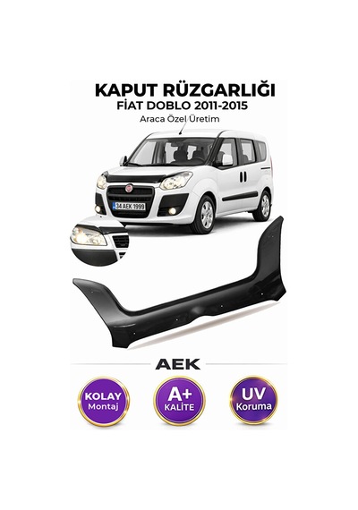 Fiat Doblo 2011-2015 Araca Özel Üretim "4mm" Kaput Rüzgarlığı A+