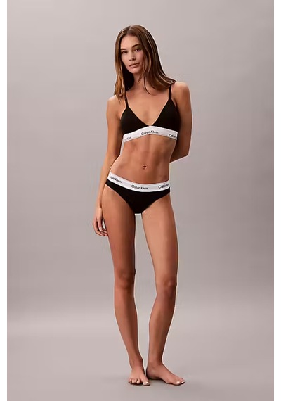 Kadın İkonik Logo Bantlı Bikini Külot - Siyah Black