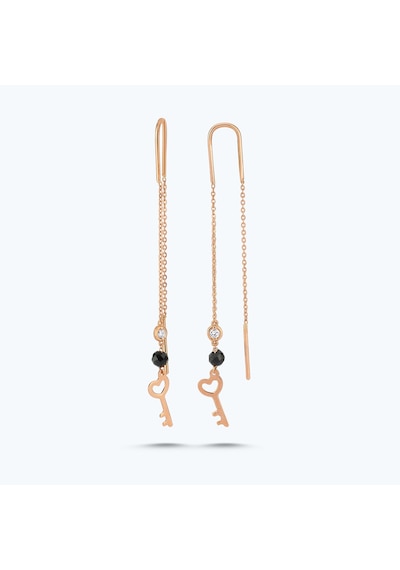 Altınbaş Pırlanta Spinel Taşlı Anahtar Küpe INT131P-14K