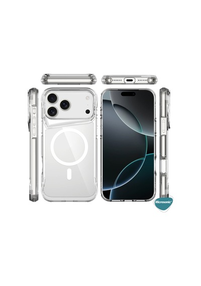 Microsonic Apple iPhone Uyumlu 17 Pro Kılıf Magsafe Trex Bumper Şeffaf -