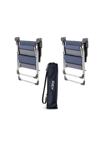 2 Adet Katlanır Kamp Sandalyesi Ve Alüminyum Masa Seti - Rock Silver - Safir Karışık/Çok Renkli
