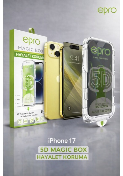 İphone 17 Uyumlu Epro 5d Magic Box Hayalet Koruma Ekran Koruyucu