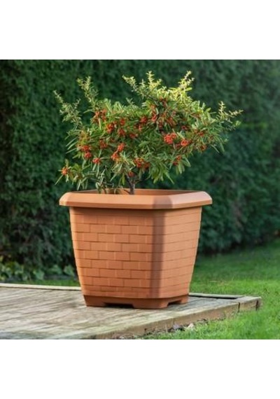 Omnipazar So-hk03 Hisar Kare Tabaklı Saksı 25.5 Litre No 3 Kiremit 108