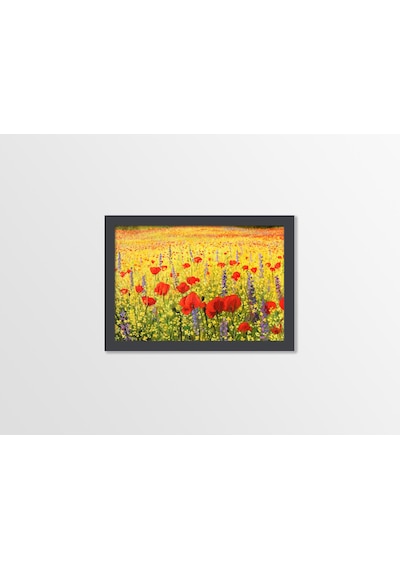 Ahşap Kendinden Çerçeveli Tablo -yag Lı Boya Gelincik C İc Eg İ Bahc Esi, Standart - 20x28cm