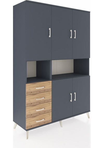 Hyperion Dolap 7 Raflı 4 Çekmeceli 5 Kapaklı 132x44x195 Antrasit-antrasit/çam Antrasıt/atlas Çam Hyperion Dolap 7 Raflı 4 Çekmeceli 5 Kapaklı 132x44x195 Antrasit-antrasit/çam Antrasıt/atlas Çam