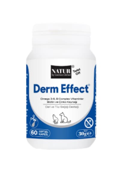 Natur Derm Effect Twist-off Kedi Köpek Omega 3 Ve Biyotin Deri Ve Tüy Bakım Takviyesi 60 Cp