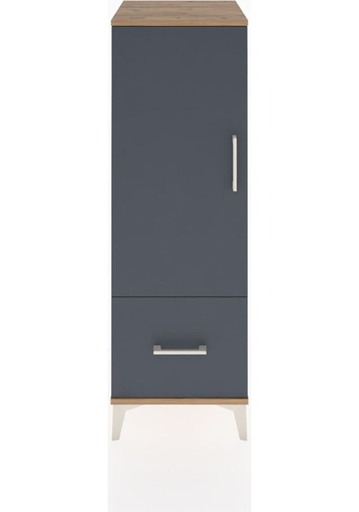Hyperion Dolap Tek Raflı Tek Çekmeceli Tek Askılı 44x44x134 Çam-antrasit Atlas Çam