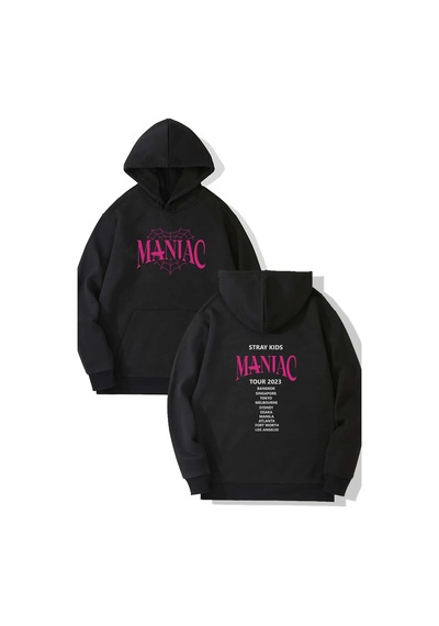 Stray Kids Pink Maniac Ön-arka Baskılı Kapşonlu Sweatshirt