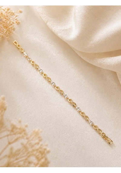 Cm Jewelry Zirkon Taşlı Sonsuzluk Bileklik Gold Şık Kadın Bileklik Altın