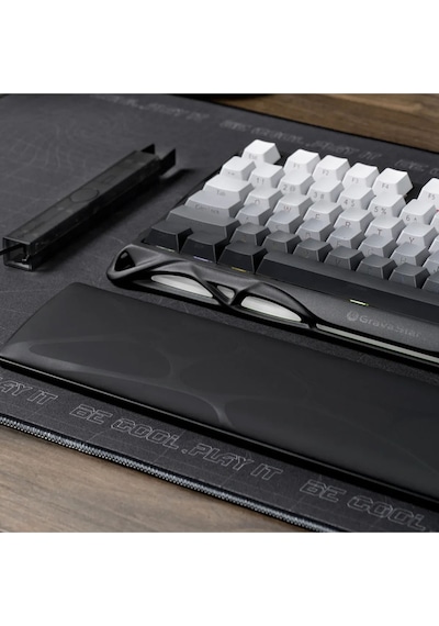 Gravastar Klavye Bilek Desteği, Ergonomik, Kaymaz Tabanlı, Pu Deri Yüzeyli Bilek Destek Pedi, Siyah