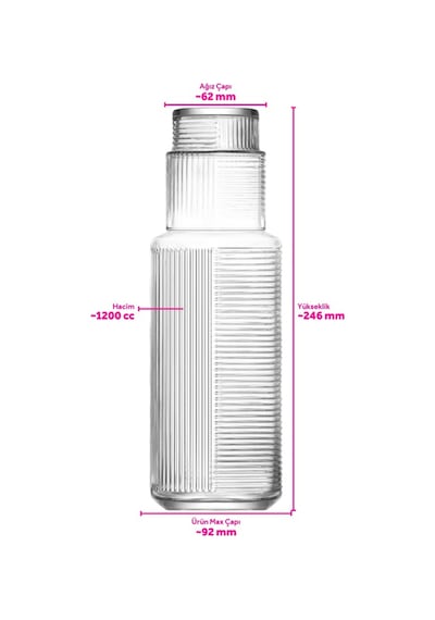 Lav Helen Cam Karaf Takımı 2'li 1,2 L (1 Karaf, 1 Su bardağı)