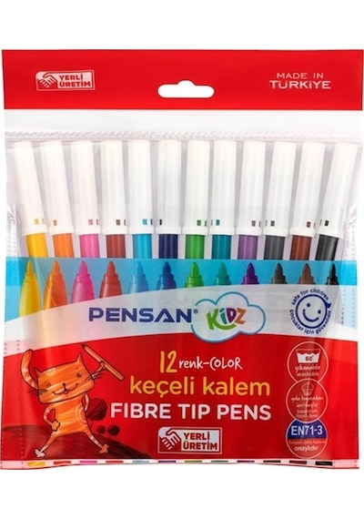 Pensan Keçeli Kalem 12li Keçeli Boya Kalemi - 2 Paket