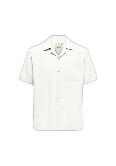 Only & Sons Onslaurence Lınen Resort Collar Ss Noos Erkek Beyaz Gömlek - 22036242