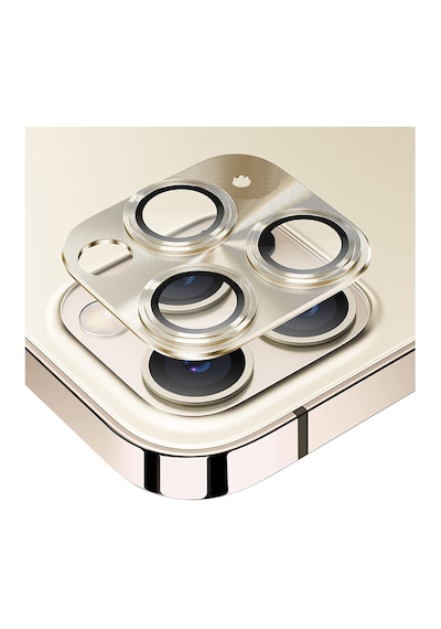 Nettech Apple Uyumlu iPhone 11 Pro Metalik Seri Kamera Cam Koruyucu - Gold