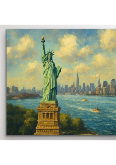 Özgürlük Heykeli Kanvas Tablo 60x120cm Çok Renkli