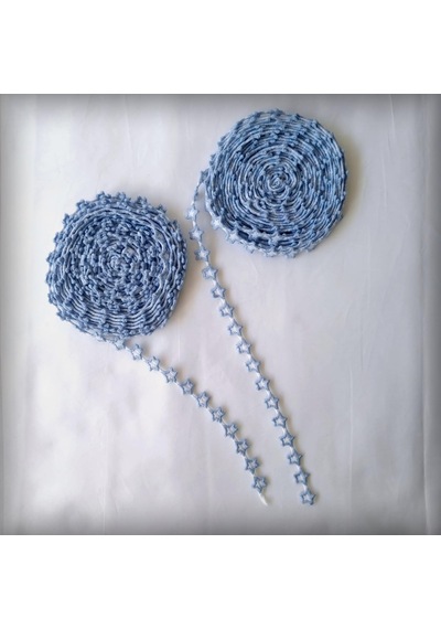 Yıldızlı Nakış Kurdele Seti - Tekstil Sanat Hobisi Mavi