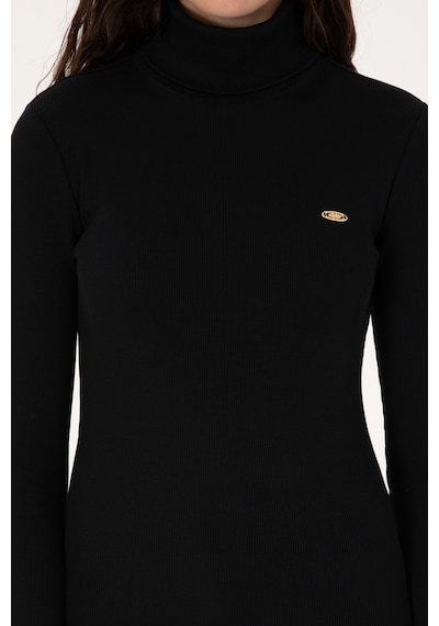 U.S. Polo Assn. Kadın Siyah Balıkçı Yaka Sweatshırt 50313430-VR046