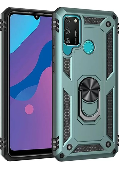 Newface Huawei Y6p Kılıf Sofya Yüzüklü Silikon Kapak - Yeşil