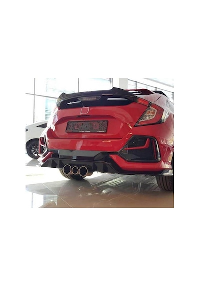 Honda Civic FK7 İçin Uyumlu Hatchback Spoiler DTO Piano Black 2016-2020