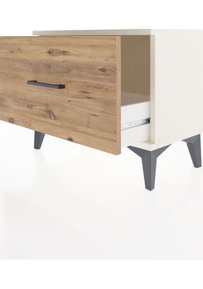 Arges Komodin Tek Çekmeceli 60x30x48 Aytaşı-çam Krem