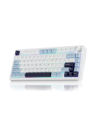 Aula F75 Mekanik Rgb Tkl Ice Vein Switch Kablosuz Makrolu Hot Swap Klavye Lacivert