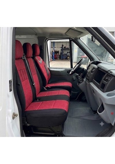 Iveco 72 150 Kamyonet 2+1 Koltuk Kılıfı Kırmızı-Siyah