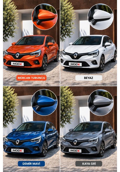 Renault Clio 5 2023 Model Araca Özel Boyalı Kaya Gri Yarasa Ayna Kapağı A+