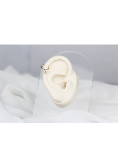 Glorria Altın Elmas Halka Piercing Sarı