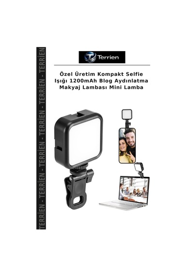 Özel Üretim Kompakt Selfie Işığı 1200mah Blog Aydınlatma Makyaj Lambası Mini Lamba
