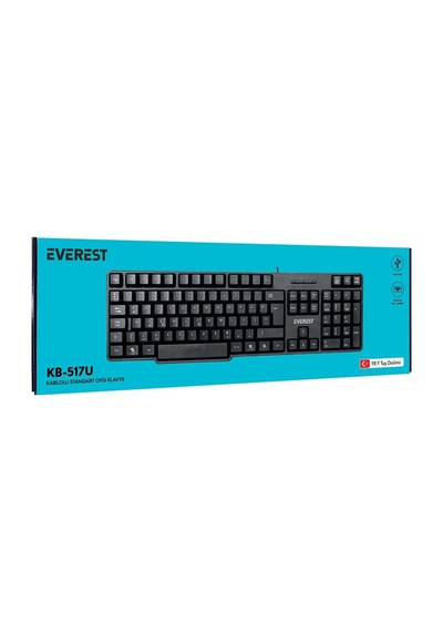 Everest Kb-517uf Siyah Usb F 2mt Kablo Uzunluğu Standart Klavye Kdo