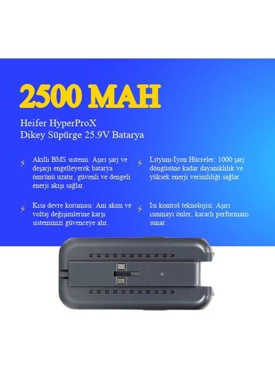 Heifer Hyperprox Dikey Süpürge 2500 Mah Batarya