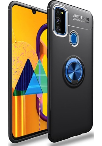Samsung Uyumlu Galaxy M30s Kılıf Zore Ravel Silikon Kapak Siyah-Kırmızı