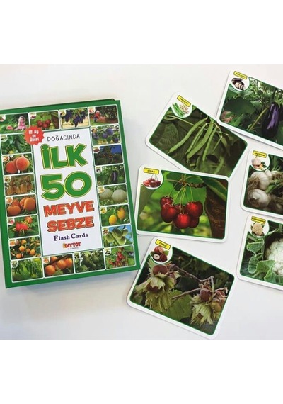İlk 50 Meyve Ve Sebze Zeka Kartları Eğitici Kartlar Flash Card