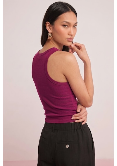 Fit Women Pamuklu Kadın Fitilli Görünümlü Kalın Askılı Basic Atlet 4624-bordo