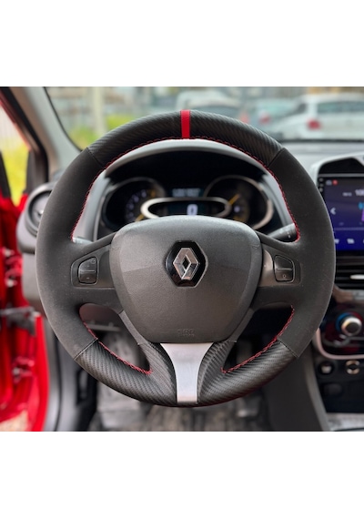 Clio 4 Faz 1 2014-2017 Araca Özel Direksiyon Kılıfı Aracınızın Direksiyonuyla Teyit Ediniz Kırımızı
