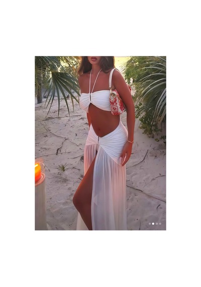 Lilly Bianca Riviera Etekli Beyaz Bikini Takımı Beyaz Beyaz