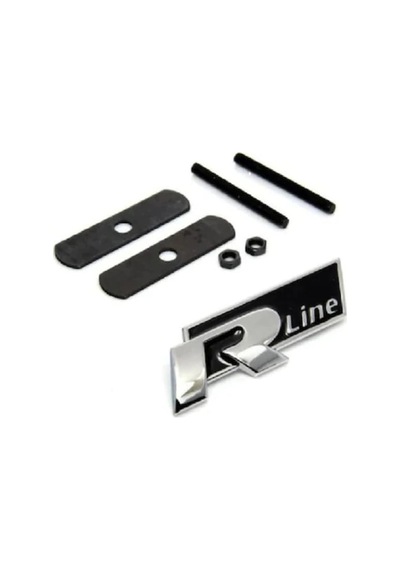 R-Line Cıvatalı Panjur Arması Paslanmaz Krom Kaplama Metal Arma