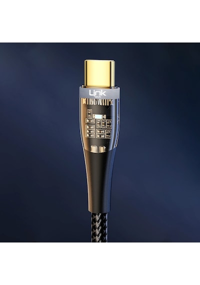 Linktech K670 Safe Type-c - Type-c 60w 1.3m Örgü Şarj Kablosu