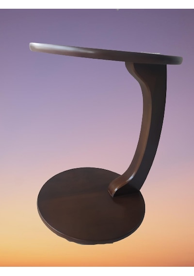 Ufo C Sehpa. Mdf. Parlak Ceviz Lake Boya. Altı Tekerlekli Kaneped